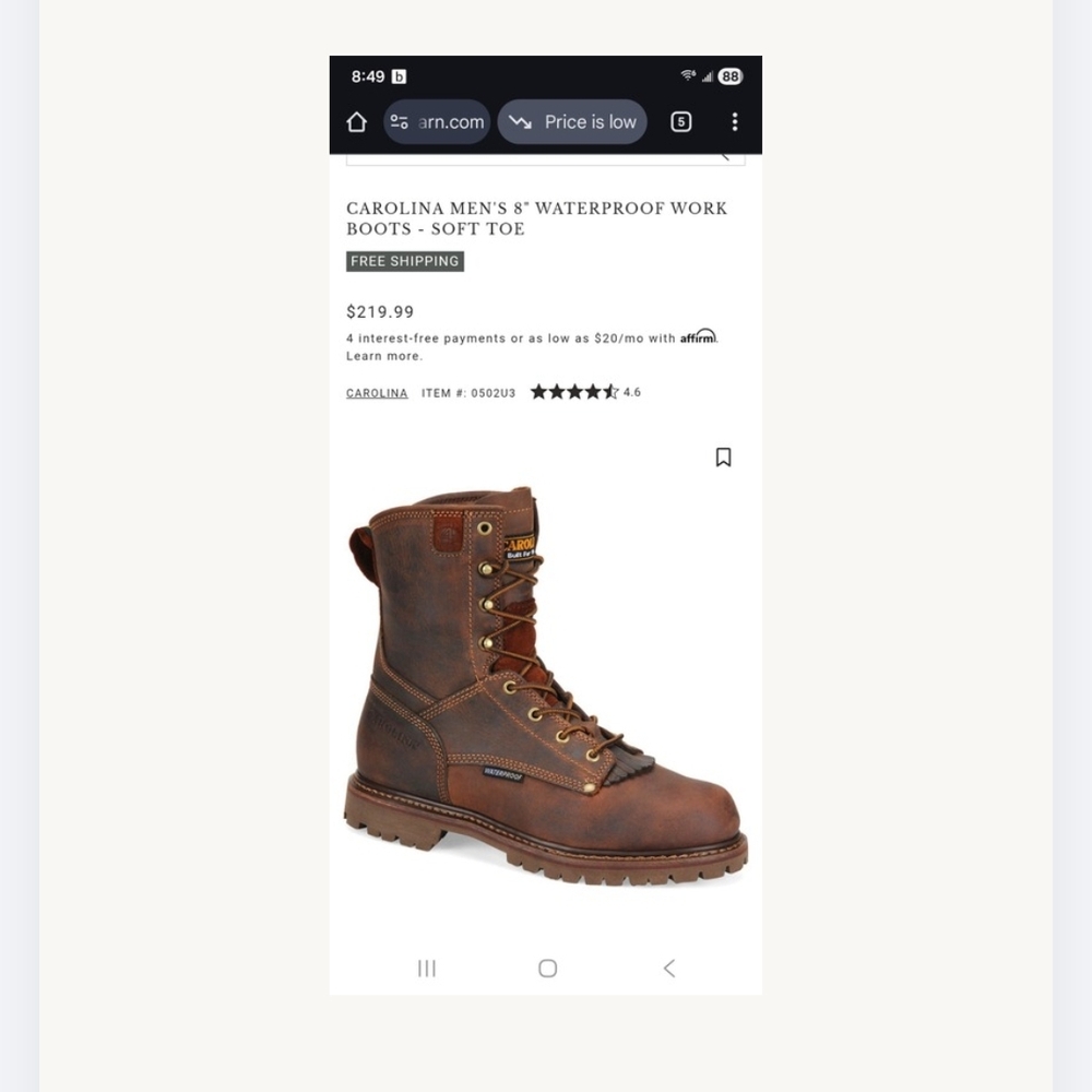 Carolina Men's Waterproof Brown Work Boots